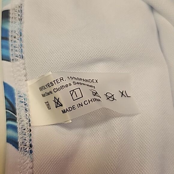 Tropical print swim bottom with runched sides XL - Picture 3 of 5